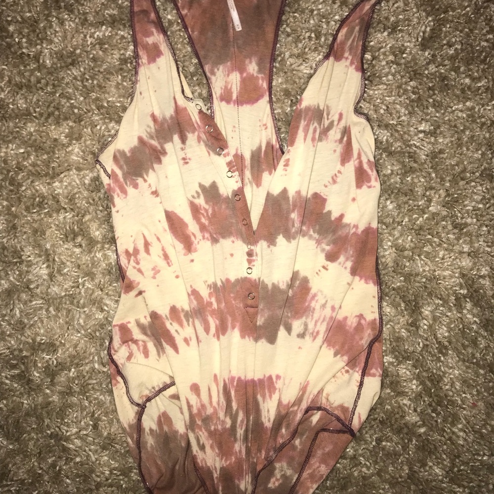 Free people tie dye racer back bodysuit